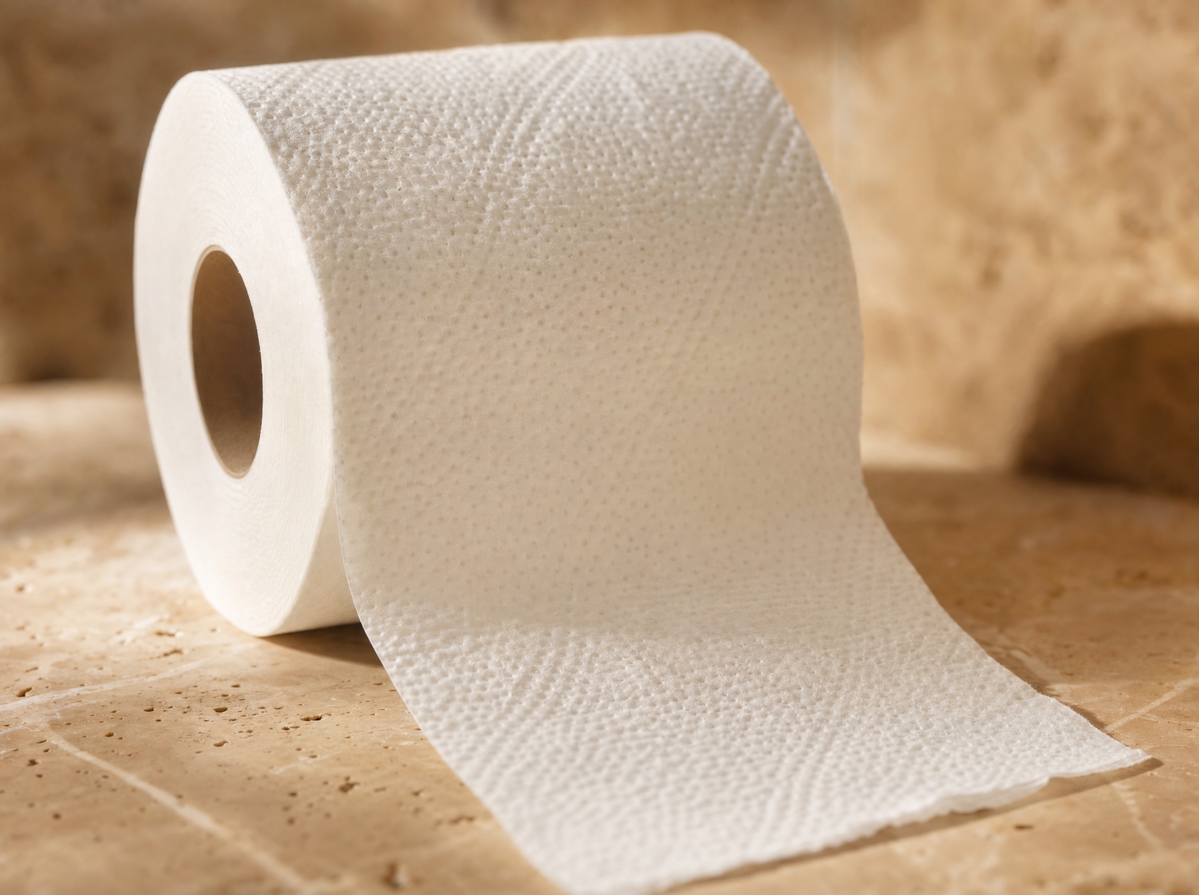 Close-up of a soft, premium DaisyRoll tissue roll