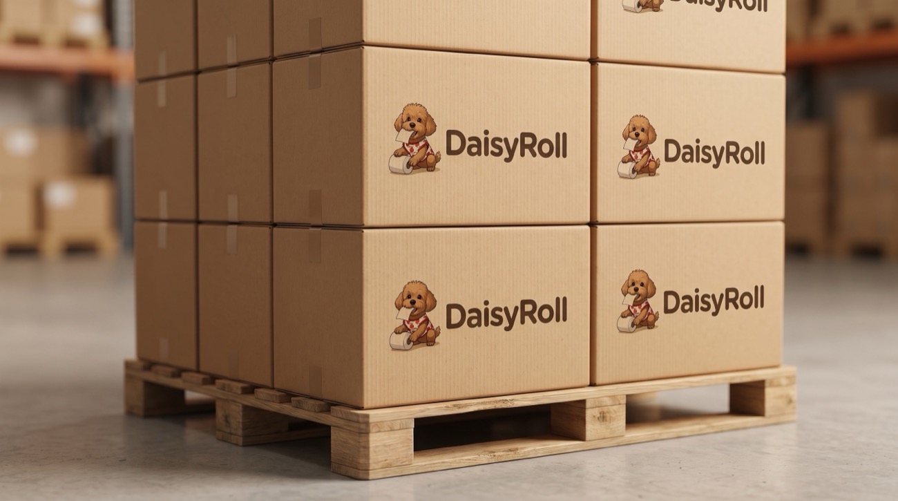 A case of tissue rolls