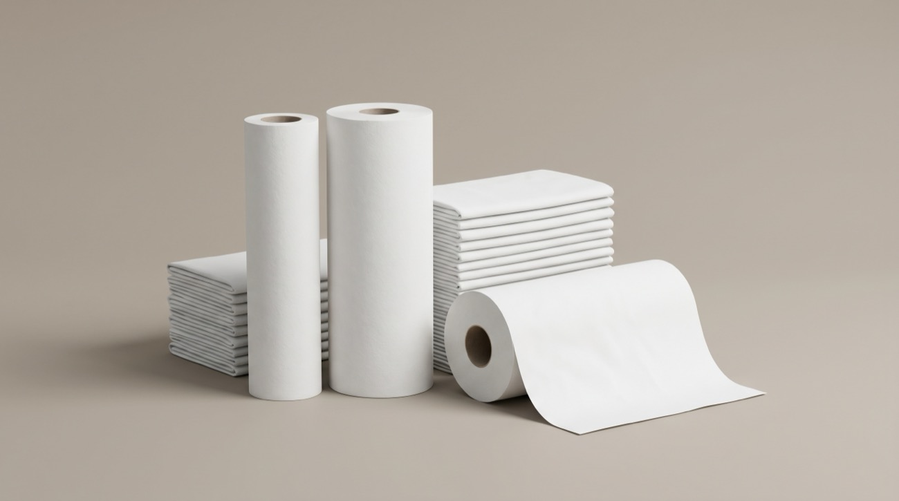 A stack of DaisyRoll roll towels